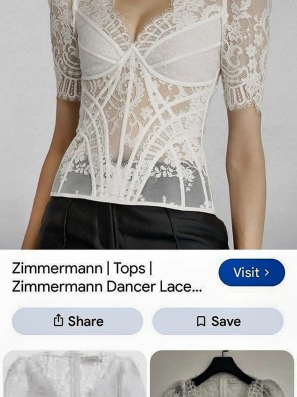 Zimmermann Dancer Lace Blouse Floral Lace Blouse Size 0
